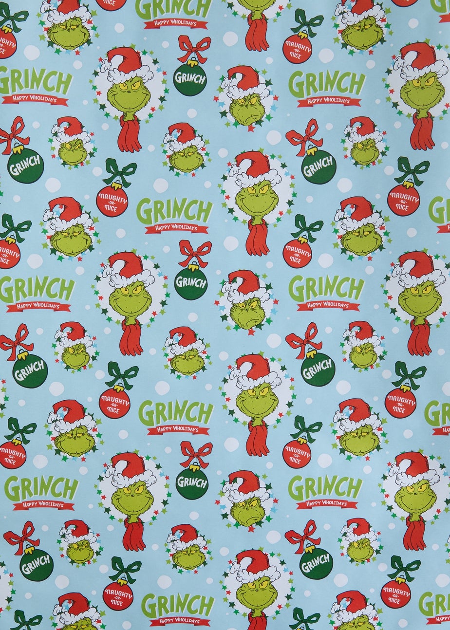 Blue Grinch Wrap Paper