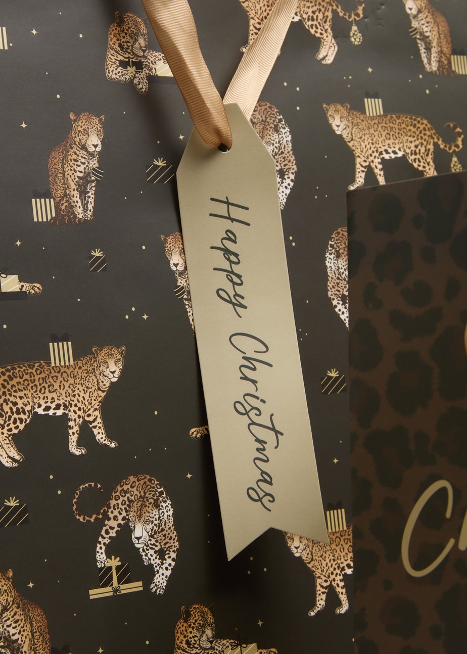 4 Pack Black Leopard Gift Bags