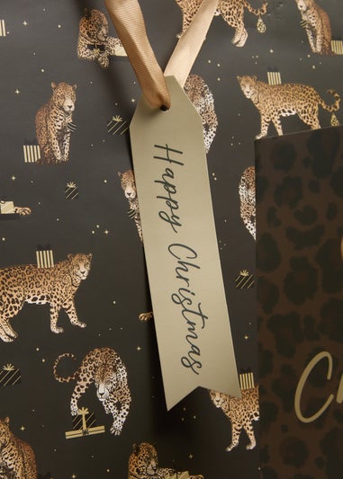 4 Pack Black Leopard Gift Bags