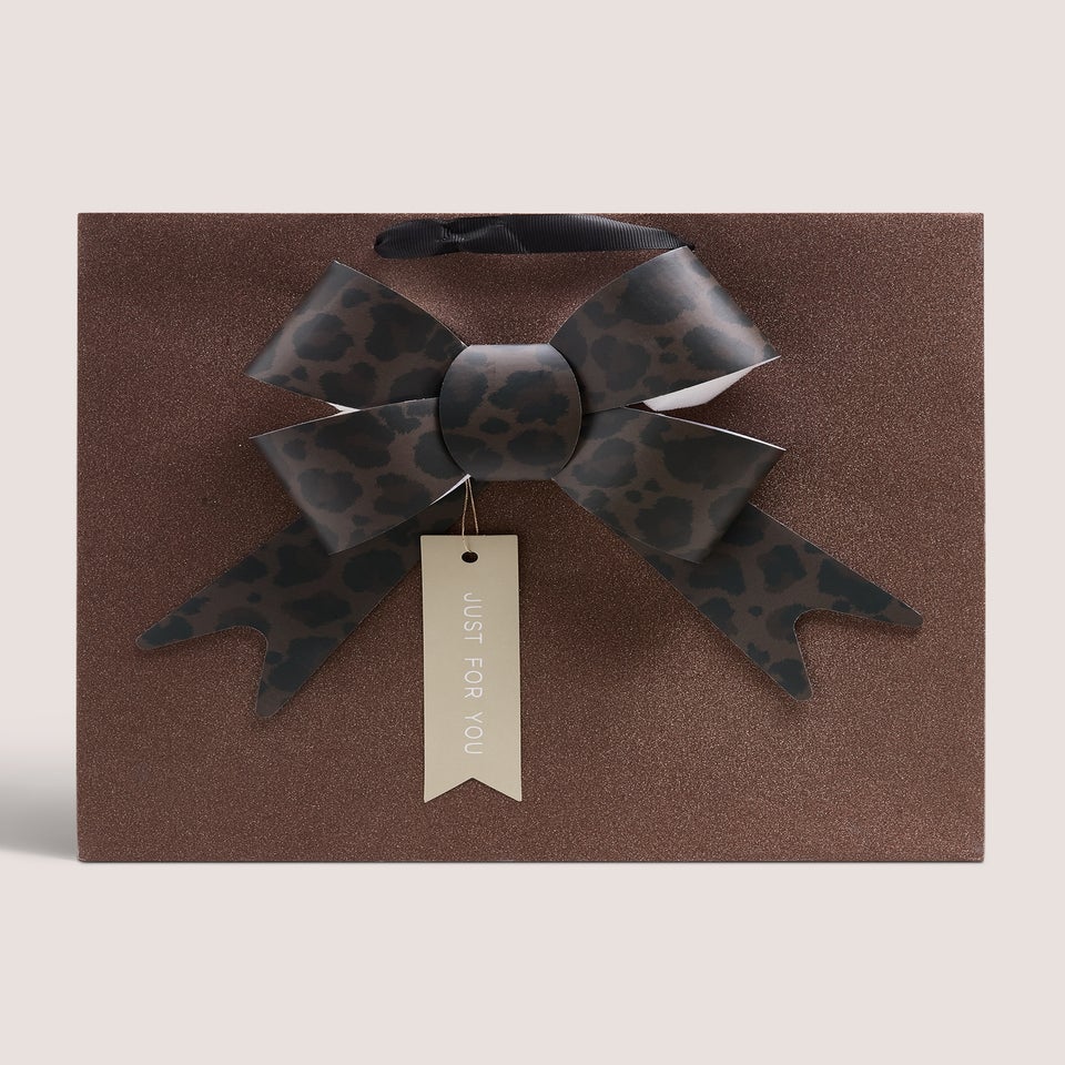Brown Animal Print Gift Bag