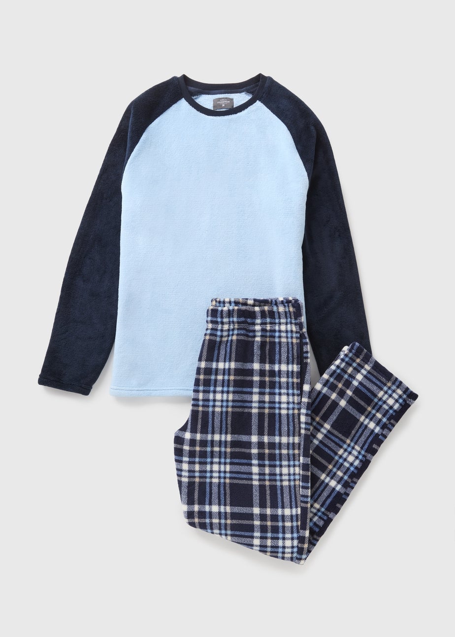 Blue Fleece Raglan Pyjama Set