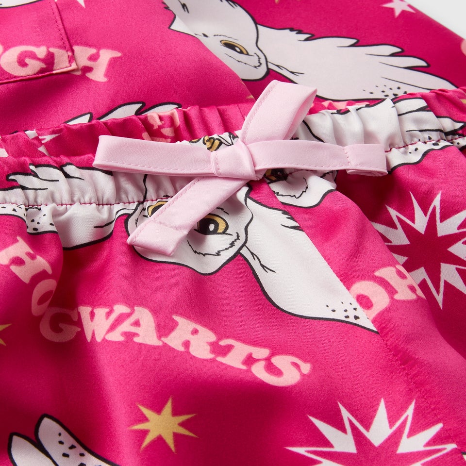 Girls Plum Satin Hedwig Pyjamas (4-13yrs)