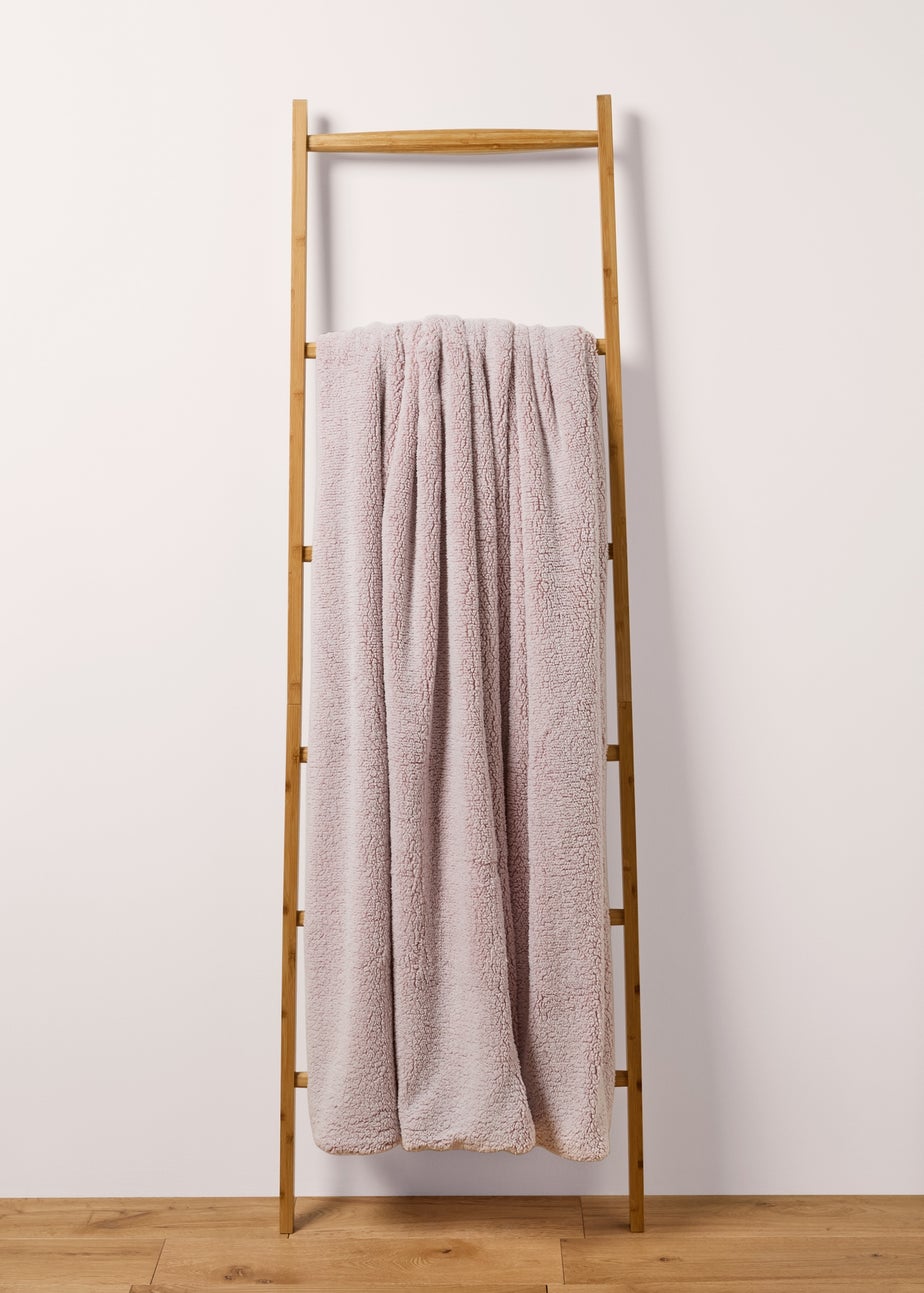 Pink Double Sided Sherpa Throw