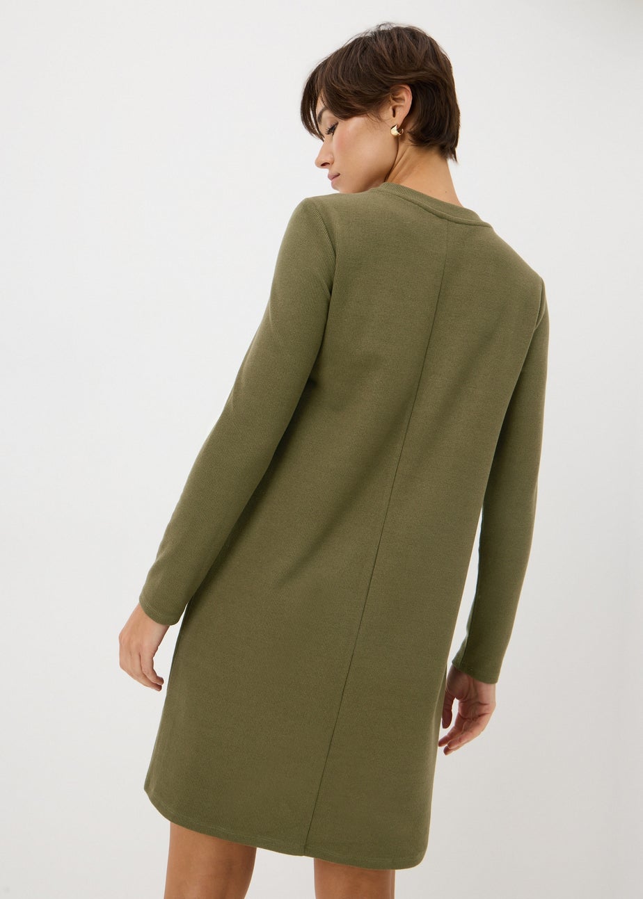 Khaki Cosy Mini Dress