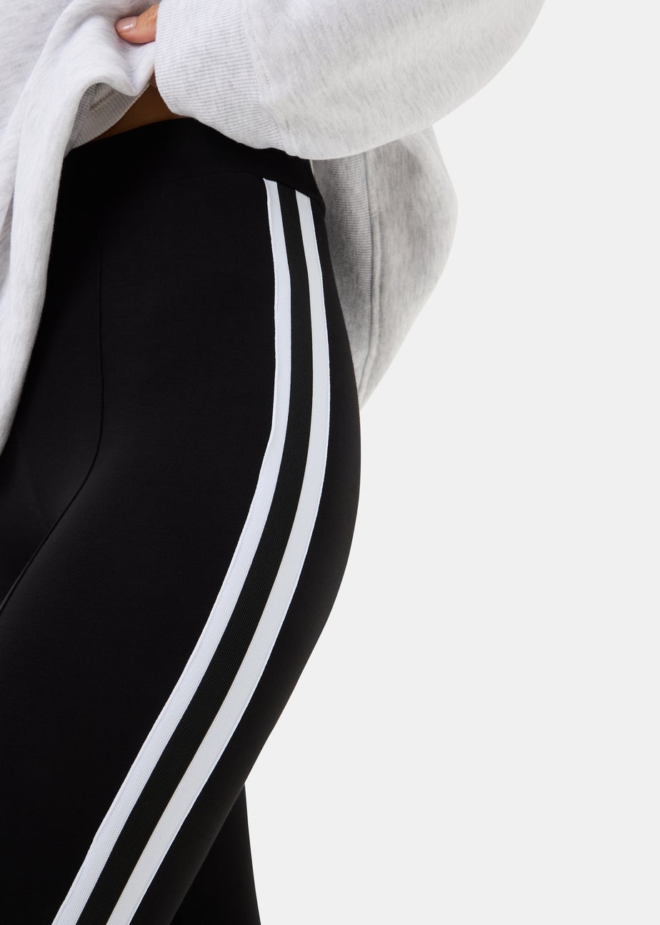 Black Side Stripe Scuba Leggings