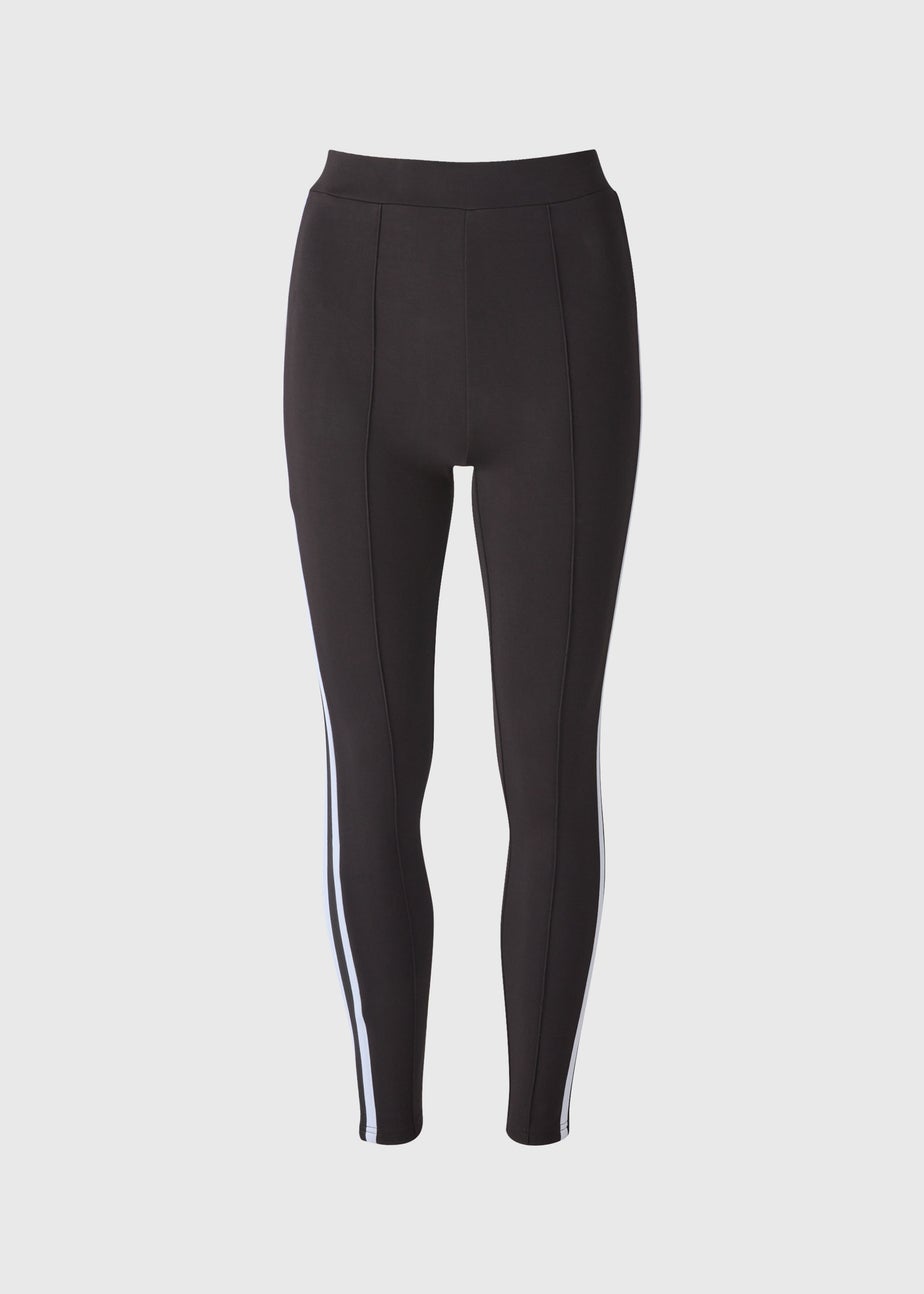 Black Side Stripe Scuba Leggings