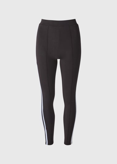 Black Side Stripe Scuba Leggings
