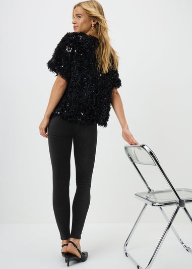 Black Velvet Cord Leggings