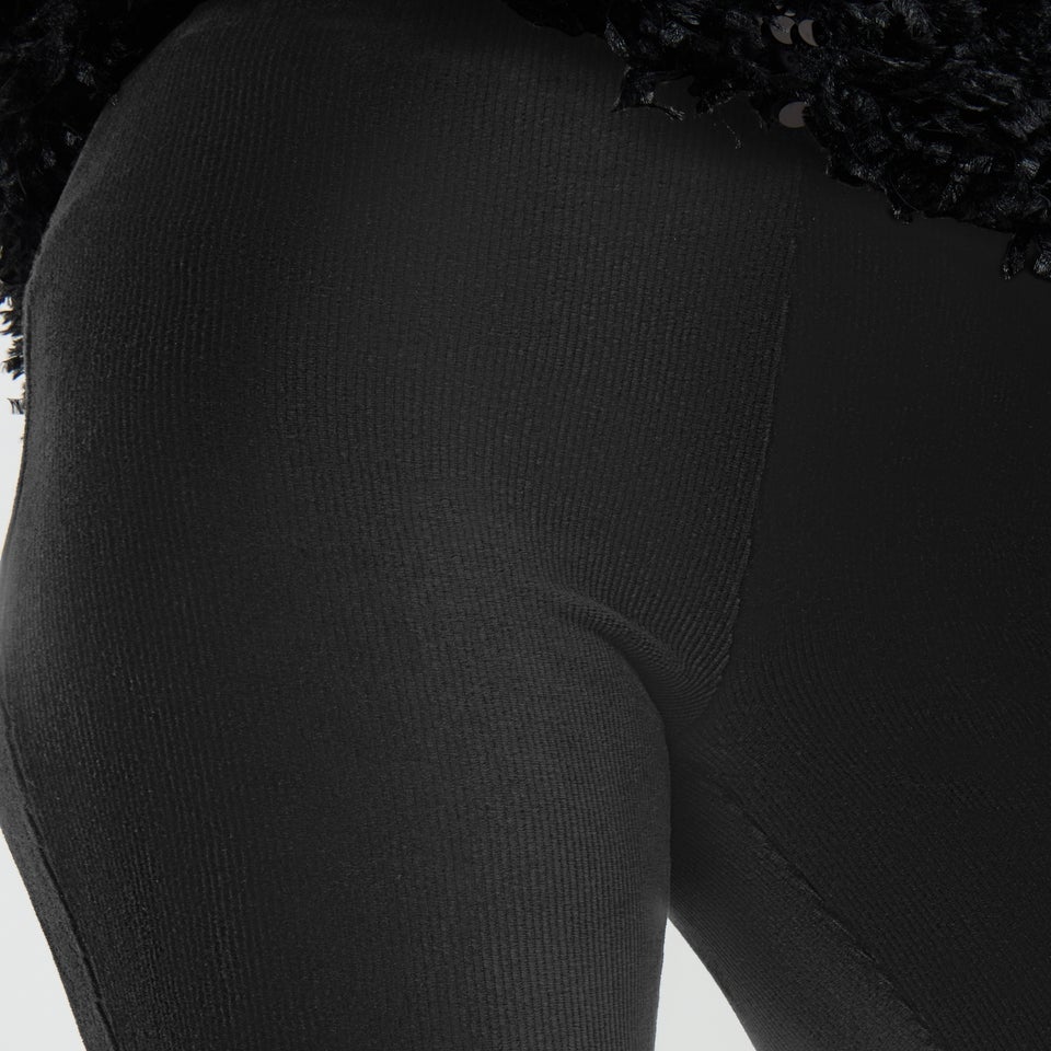Black Velvet Cord Leggings