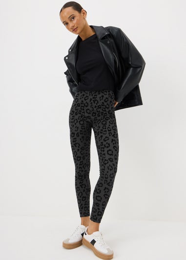 Black Animal Flock Leggings