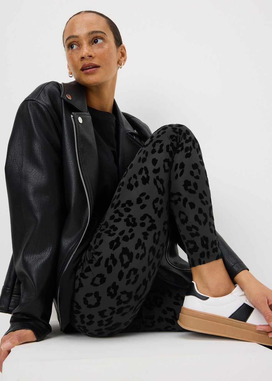 Black Animal Flock Leggings