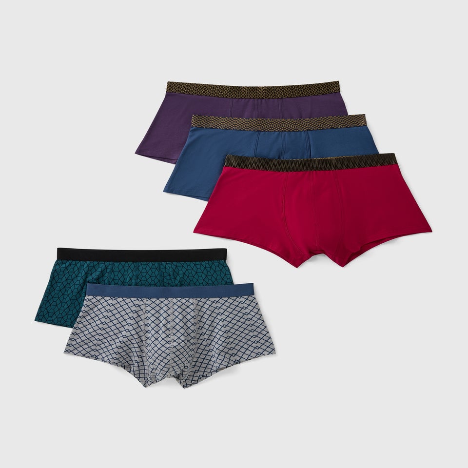 3 Pack Multicolour Geo Gold Waistband Hipsters