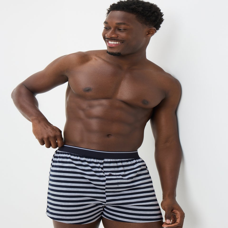5 Pack Navy Loosefit Striped Boxers