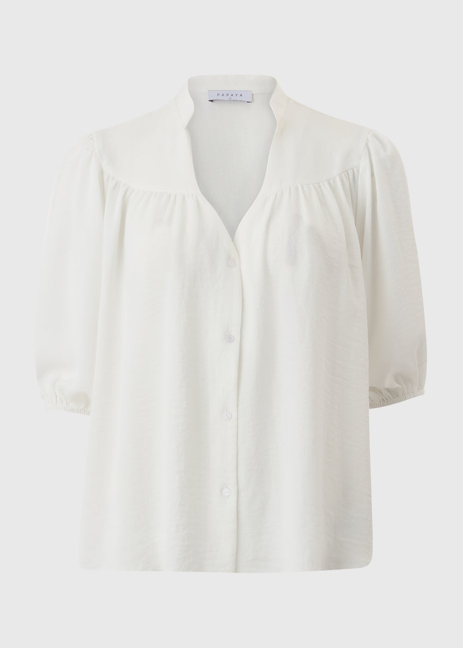 White Batwing Blouse