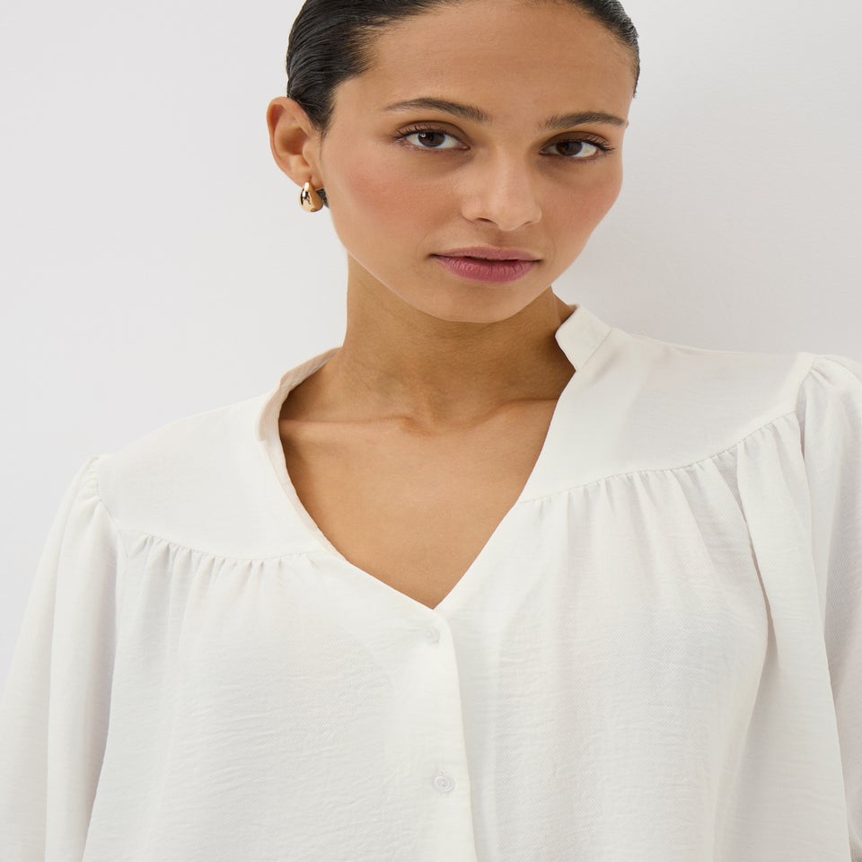 White Batwing Blouse