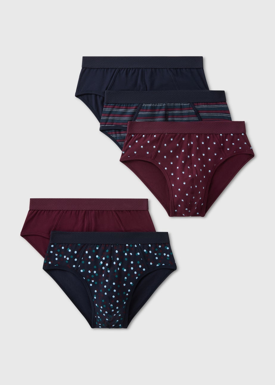 5 Pack Multi Spot Print Briefs
