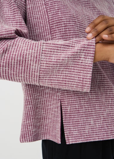 Burgundy Cutabout Textured Snit Top