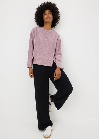 Burgundy Cutabout Textured Snit Top