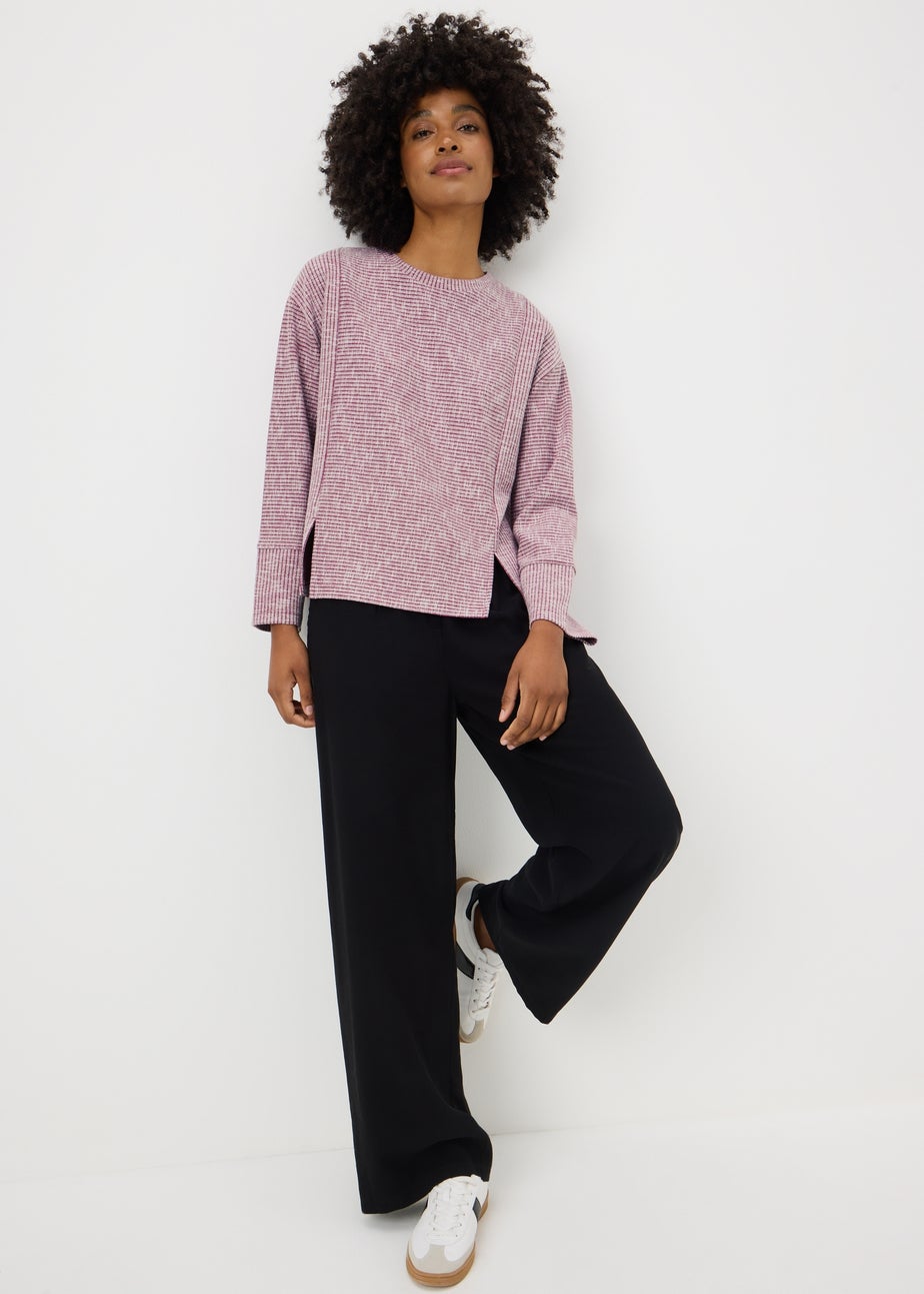 Burgundy Cutabout Textured Snit Top