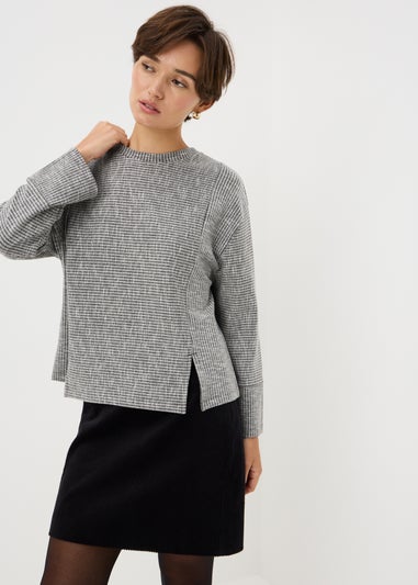 Grey Cutabout Textured Snit Top