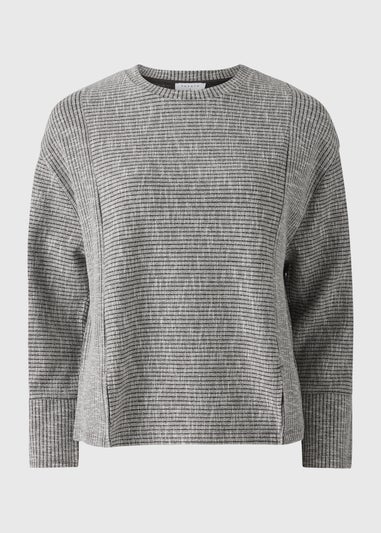 Grey Cutabout Textured Snit Top