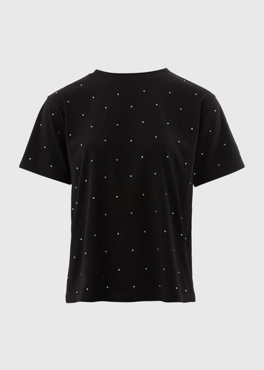 Black Embellished T-Shirt