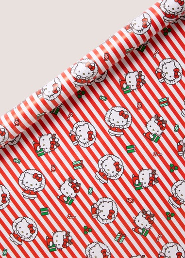 Red Hello Kitty Striped Wrap Paper