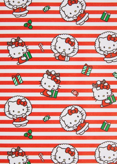 Red Hello Kitty Striped Wrap Paper