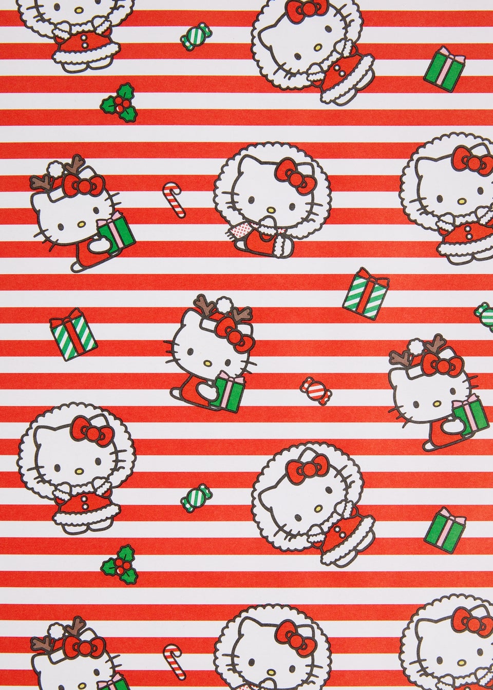 Red Hello Kitty Striped Wrap Paper