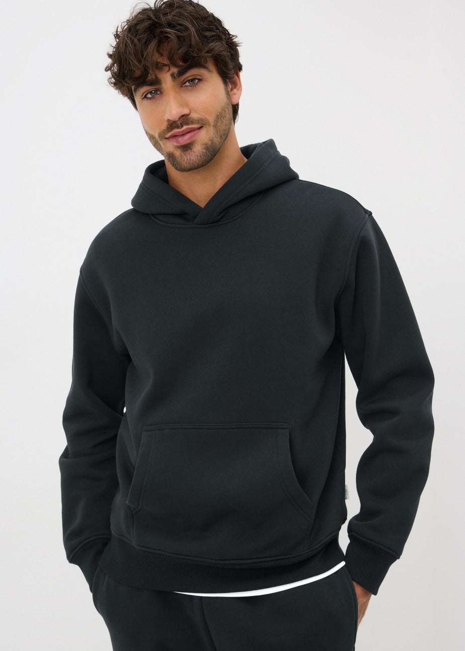 Black Relaxed Pull on Hoodie