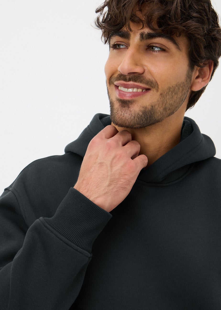Black Relaxed Pull on Hoodie