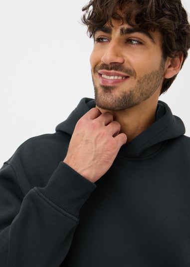 Black Relaxed Pull on Hoodie