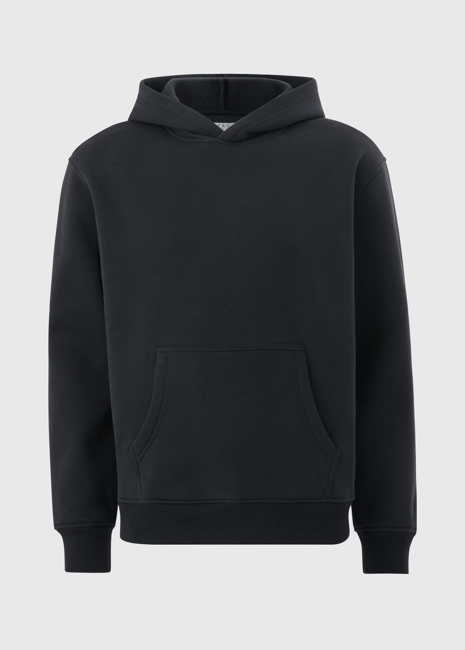 Black Relaxed Pull on Hoodie