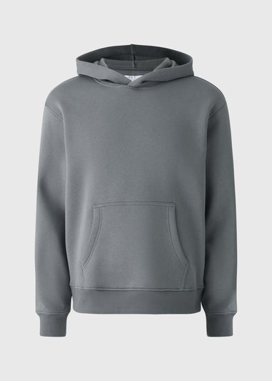 Grey Relaxed Pull On Hoodie