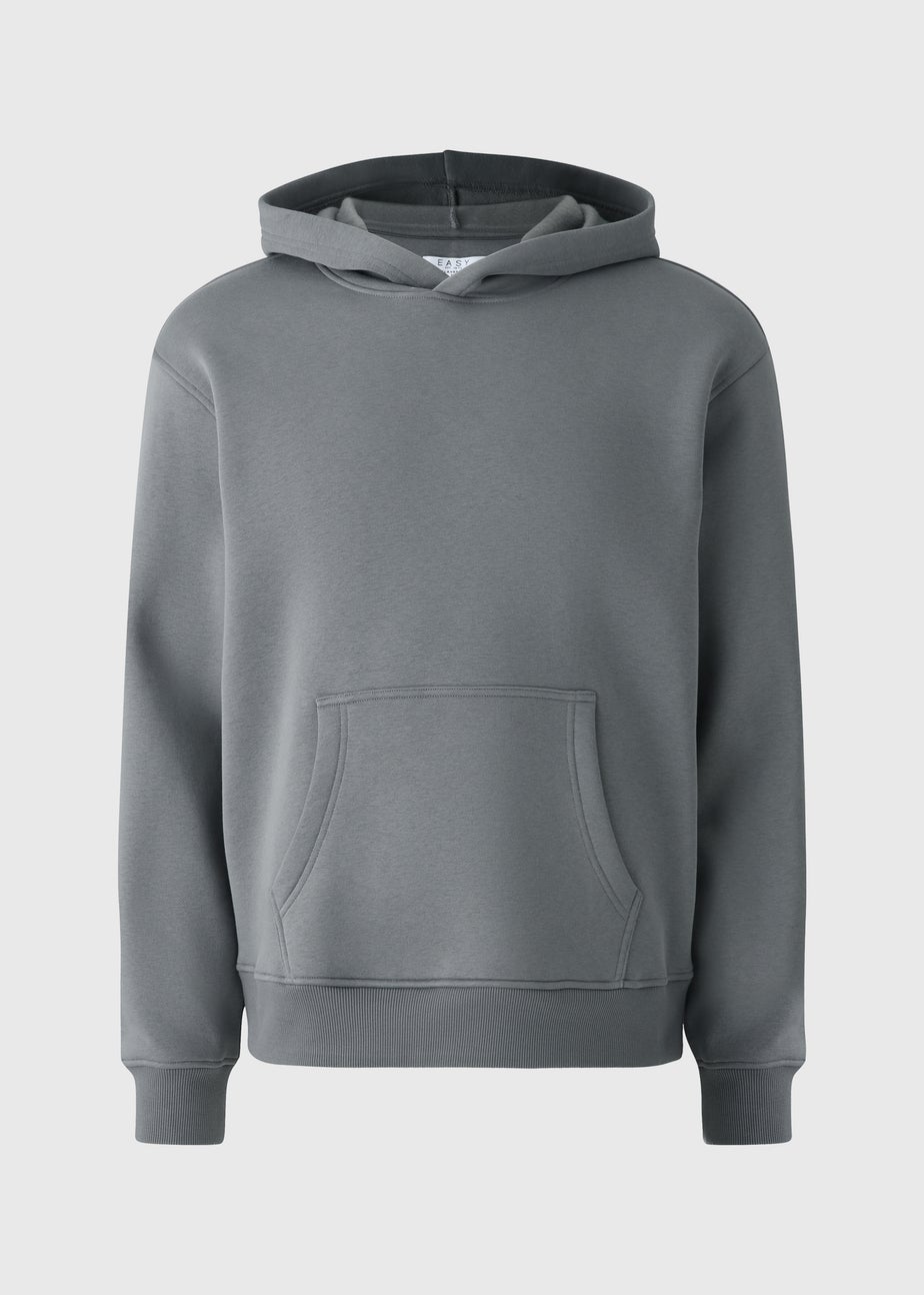 Grey Relaxed Pull On Hoodie