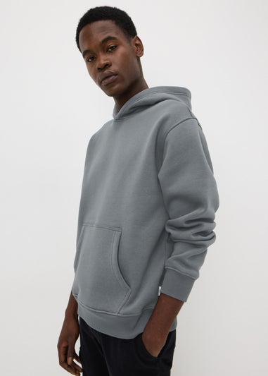 Grey Relaxed Pull On Hoodie