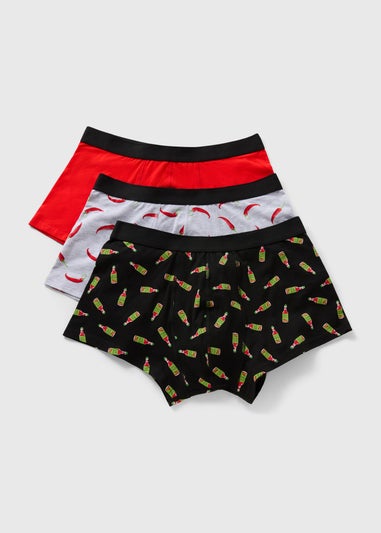 3 Pack Red Chilli Print Hipsters