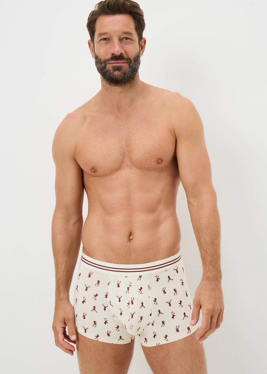 5 Pack Multicolour Stag Print Hipsters