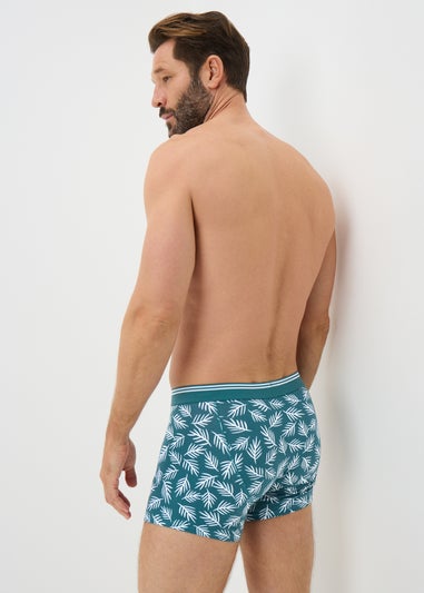 5 Pack Teal Leaf Keyhole Boxers