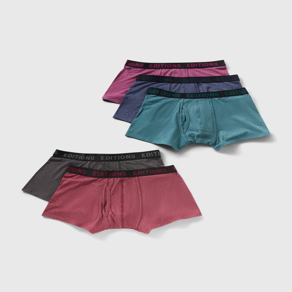 5 Pack Multi Marl Keyhole Boxers
