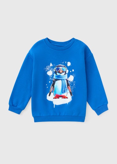 Boys Blue Penguin Sweatshirt (1-7yrs)