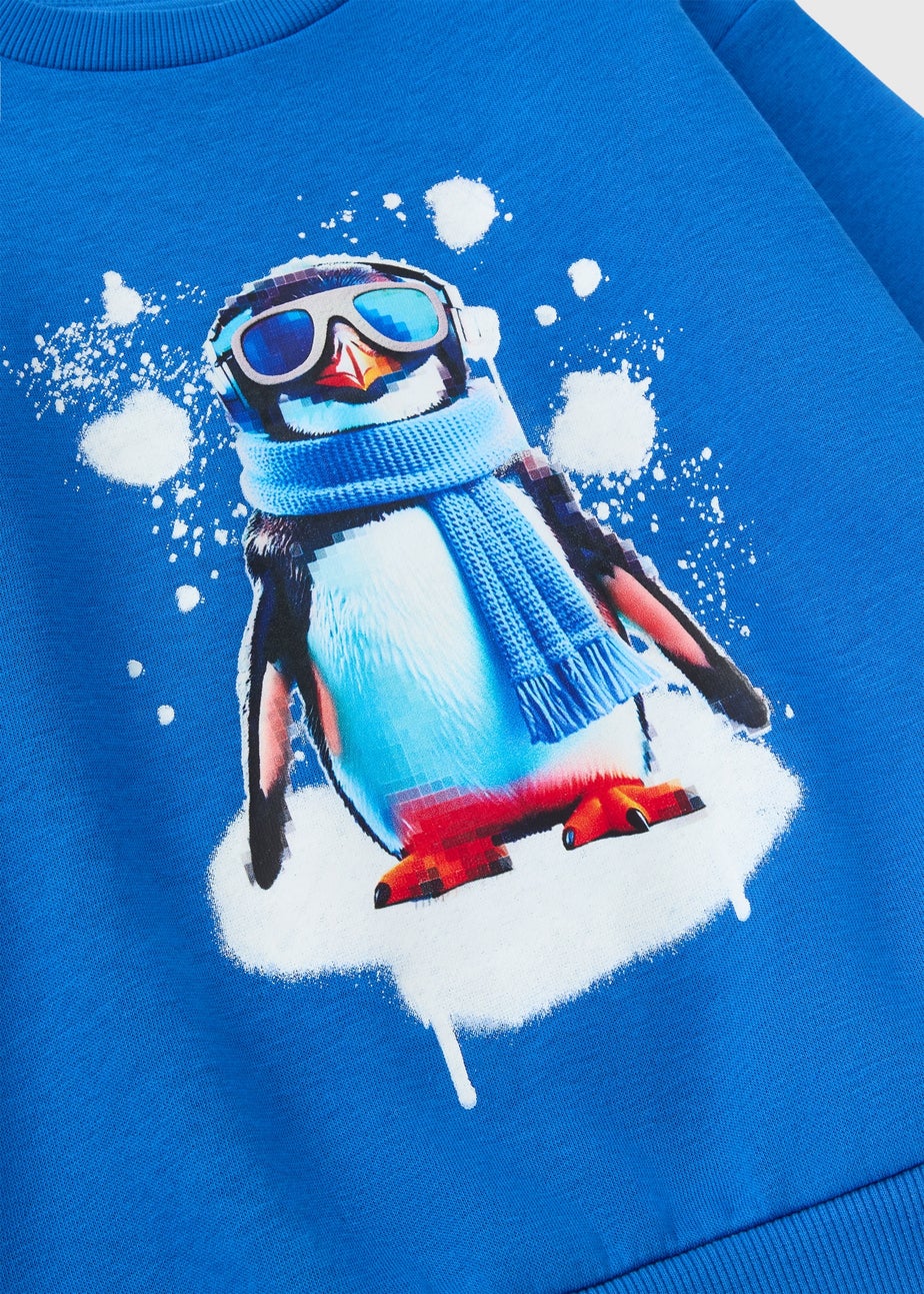 Boys Blue Penguin Sweatshirt (1-7yrs)