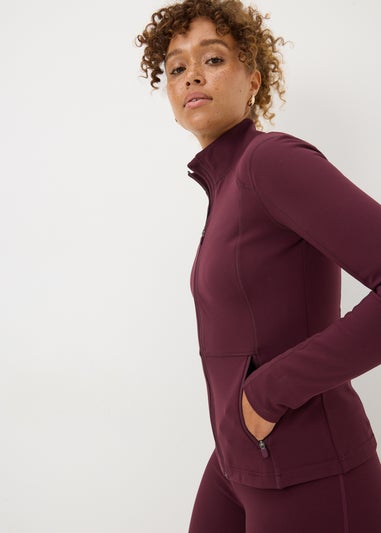 Souluxe Burgundy Zip Jacket