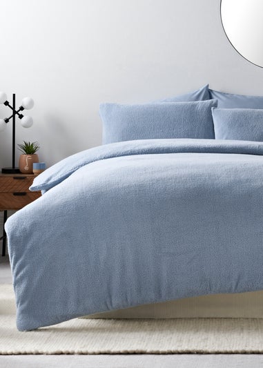 Blue Teddy Fleece Duvet Set