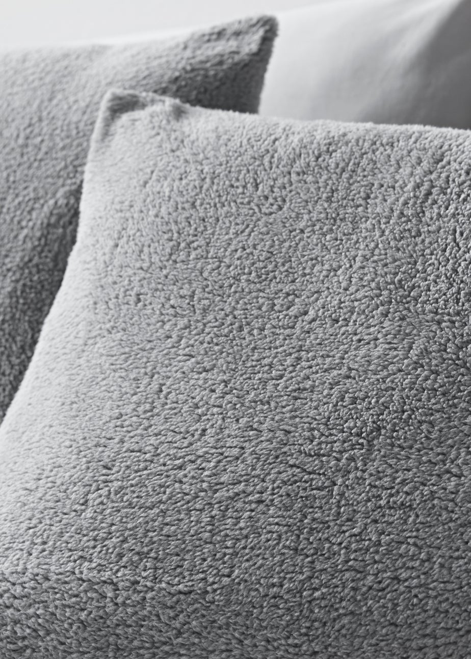 Grey Teddy Fleece Duvet Set