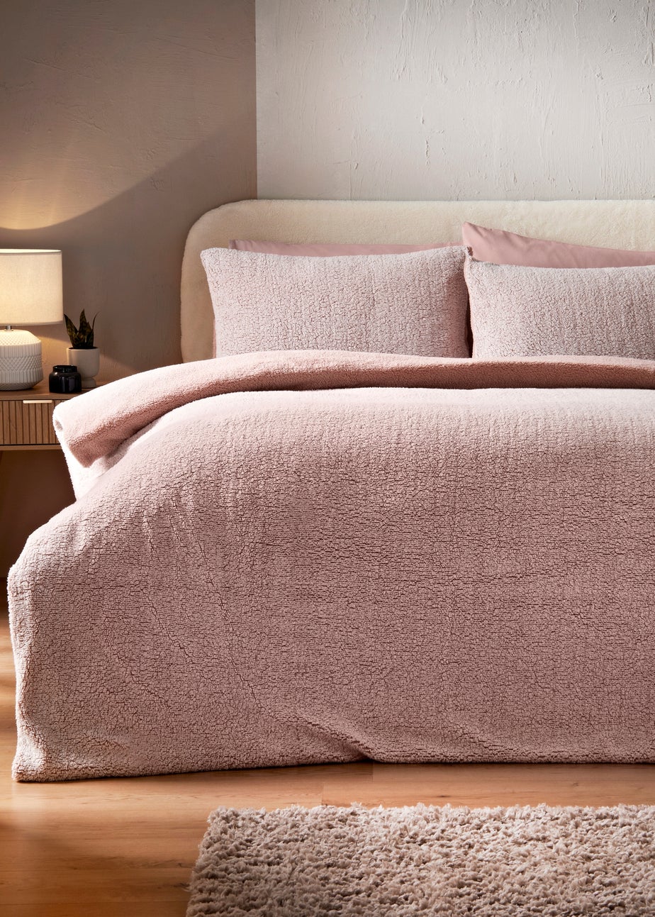 Pink Teddy Fleece Duvet Set