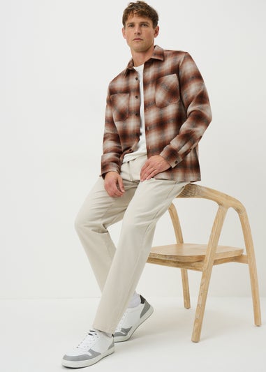 Rust Brushed Check Overshirt