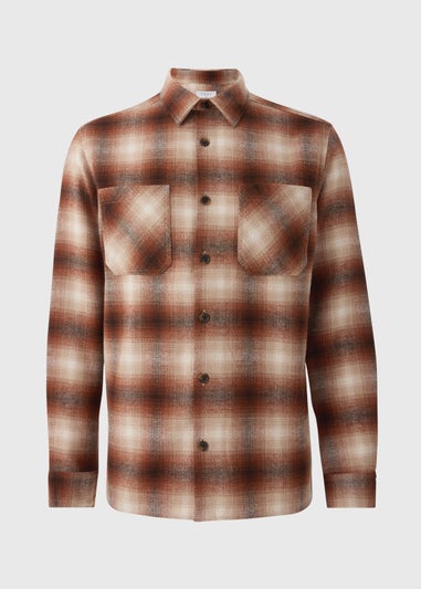 Rust Brushed Check Overshirt
