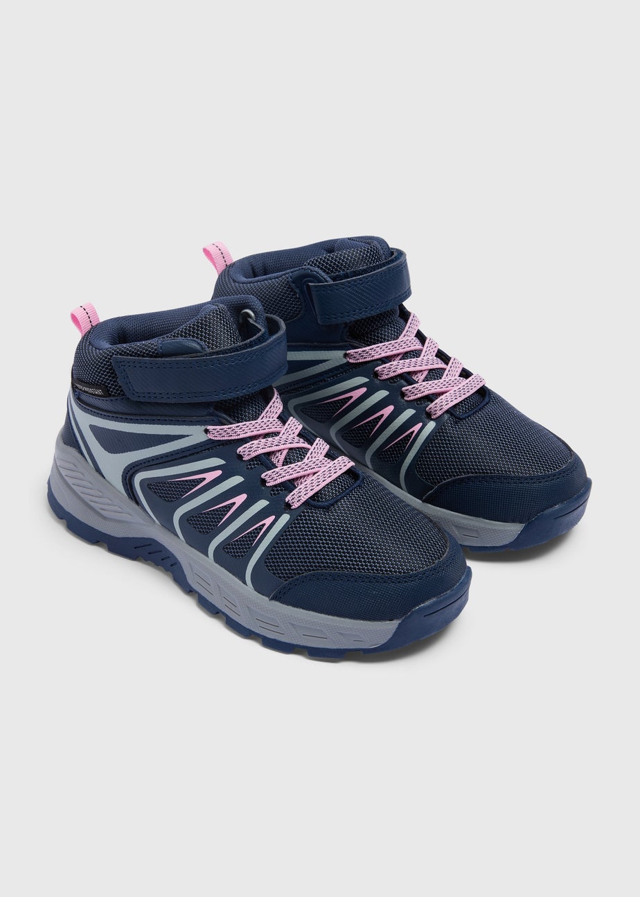 Girls Navy Hiking Boots (Younger 8- Older 2)