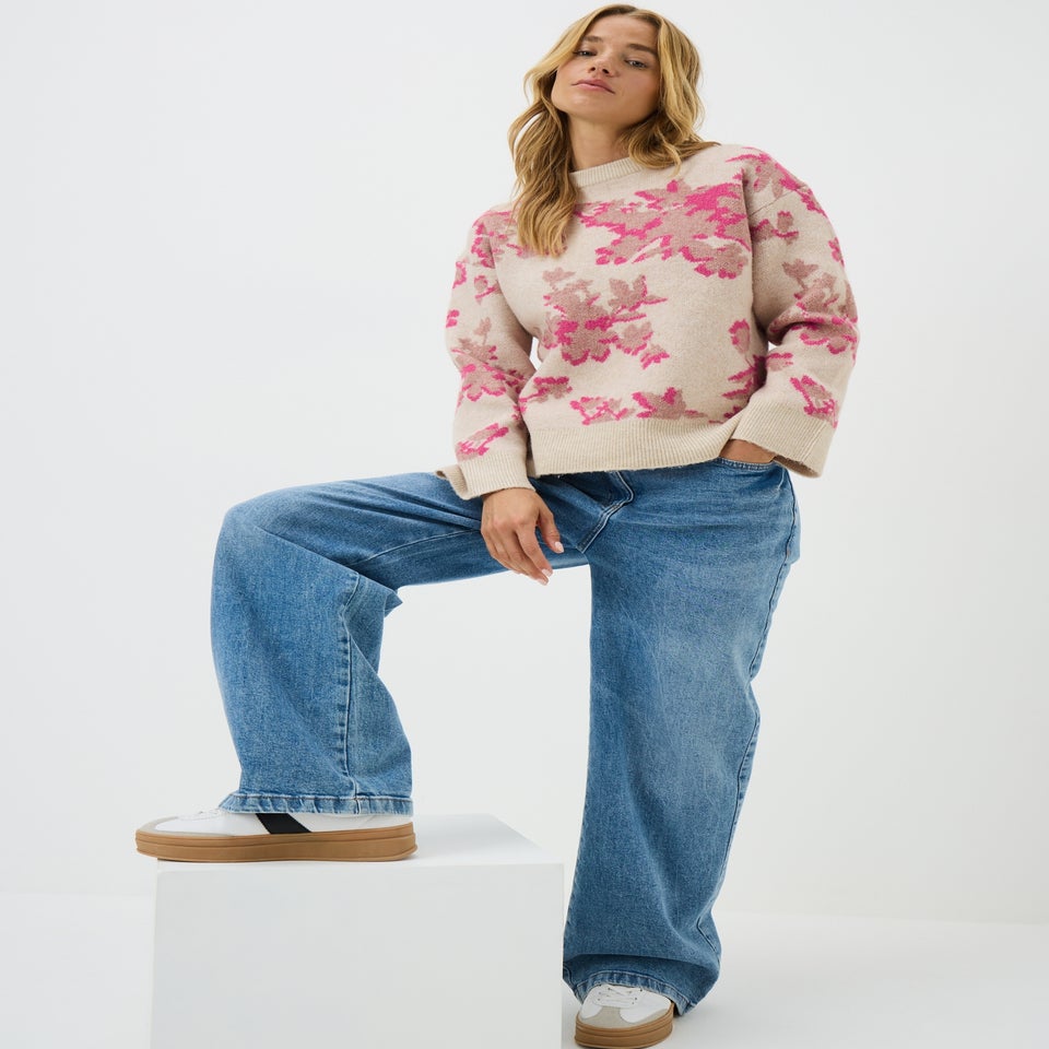 Cream Jacquard Patterned Jumper